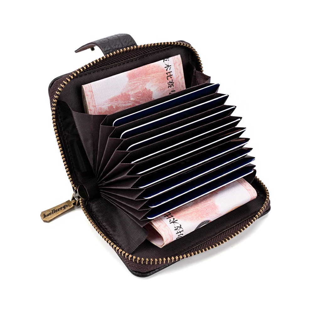 portefeuille homme cuir baellerry luxury wallet for men zipper Big Capacity wallet rfid blocking Credit Card business wallet