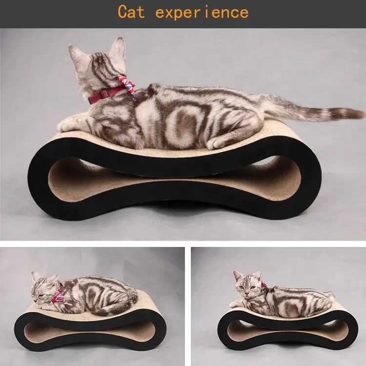 MEOW LOVE No Crumbs Environmentally Friendly Pet Toy Bent Cat Scratching Board