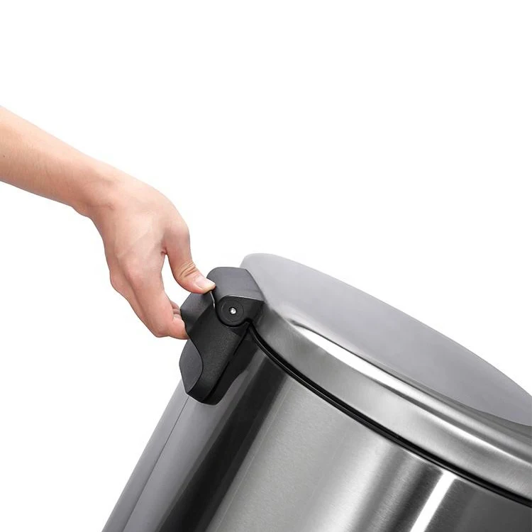 big capacity household bathroom kitchen trash bin waste bin Stainless Steel big capacity rolling cover type pedal trash can