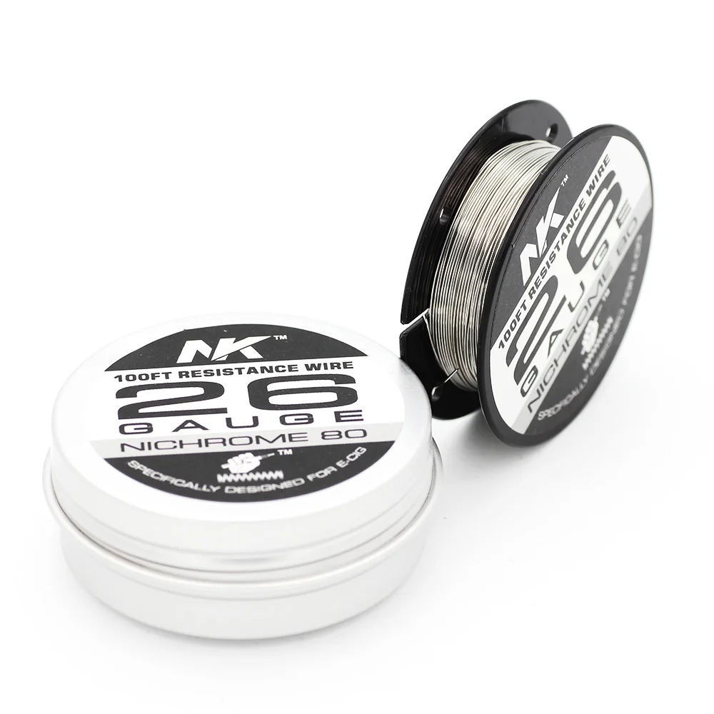 NK высококачественный нихромовый 80 провод сопротивления 18 20 22 24 25 26 27 28 30 32ga нагревательные электрические катушки Ni80 провод для атомайзера вейпа