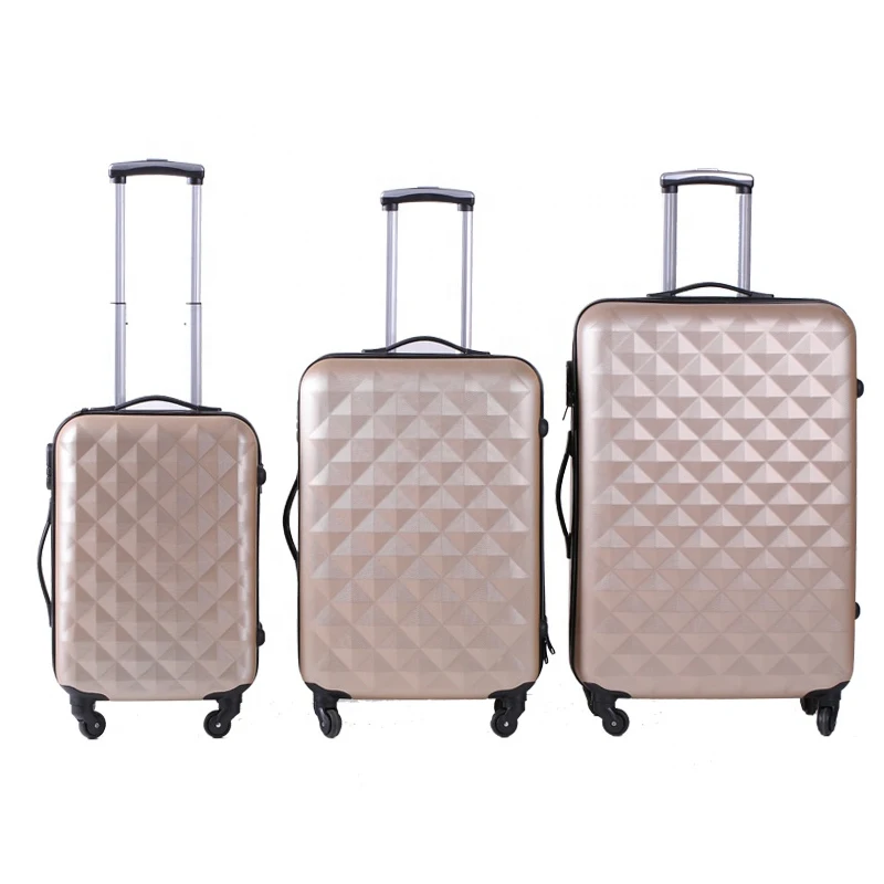 classical luggage high quality pink suitcase 3 pcs luggage set