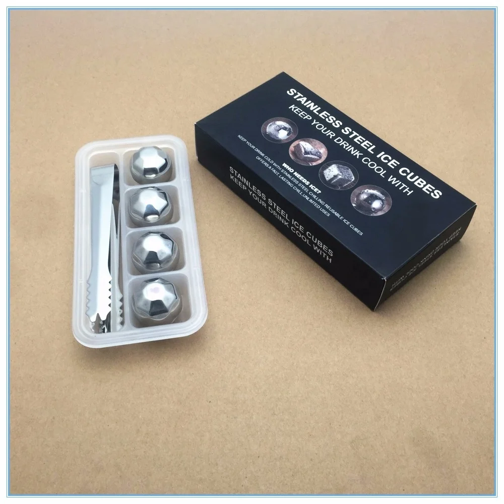 Stainless Steel Ice Cubes,Chilling Rocks & Tongs Gift Box Packaging Whiskey Stone Set for Ice Drinks