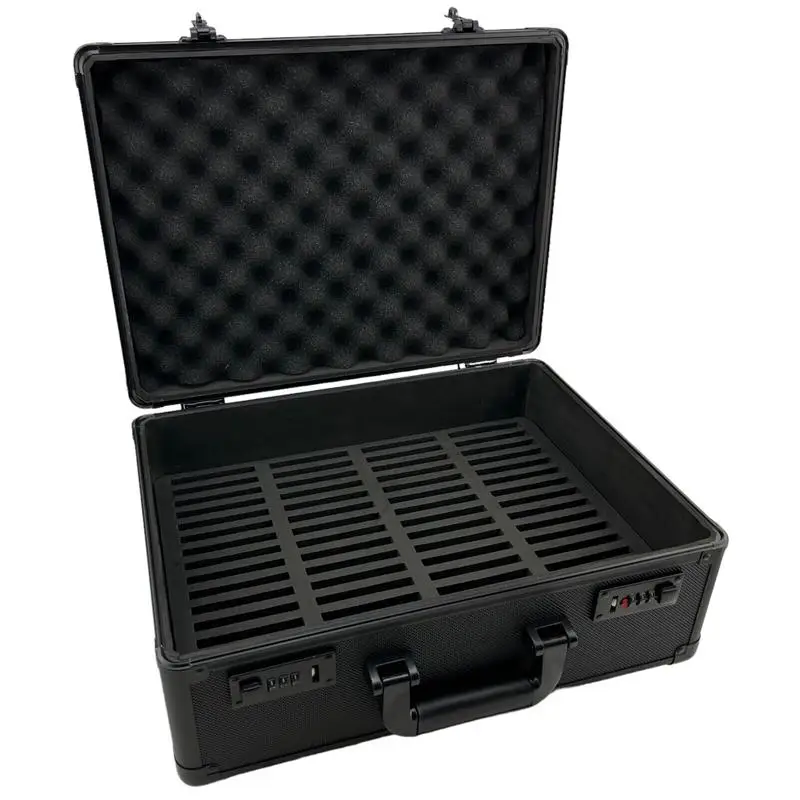 Aluminum Graded Trading Card Storage Box Case FOR 64 PSA Sport Slabs Card Case with Protector Combo Locks
