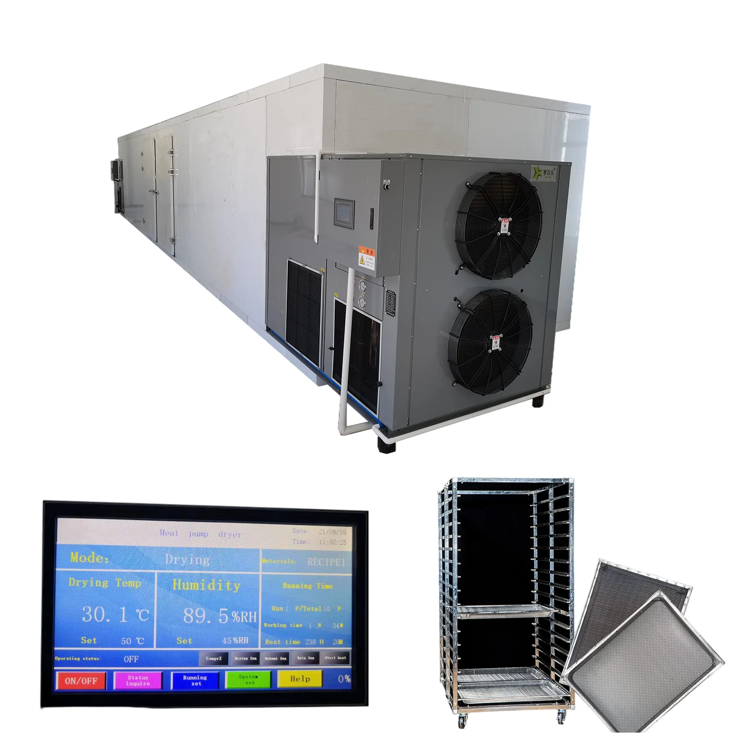 5 - 7 Ton Commercial Fruit Vegetable Spice Fish Dryer Machine with 1152 Trays