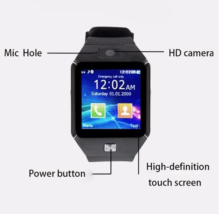 Wholesale Cheap 2g Reloj Android Sim Card Montre Connecte Calling Dz09 Mobile Smart Watch