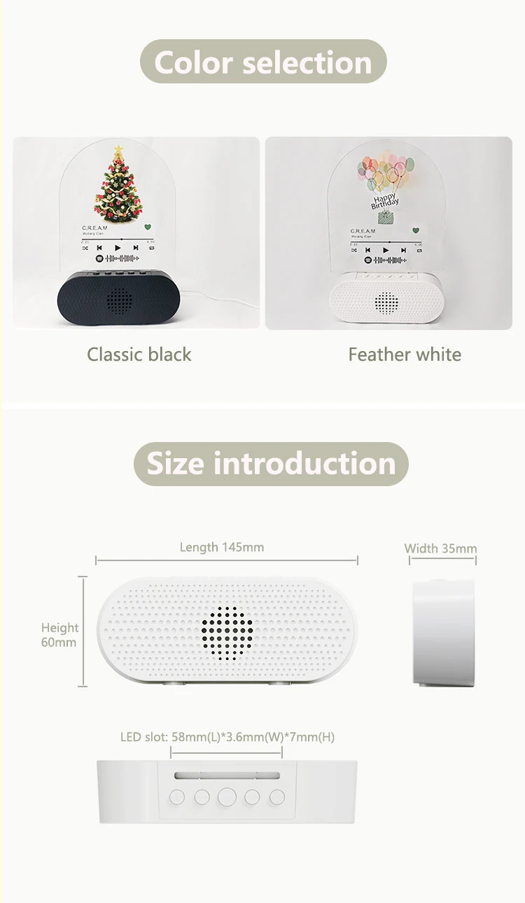 pocket music player round portable wireless speaker with led color light