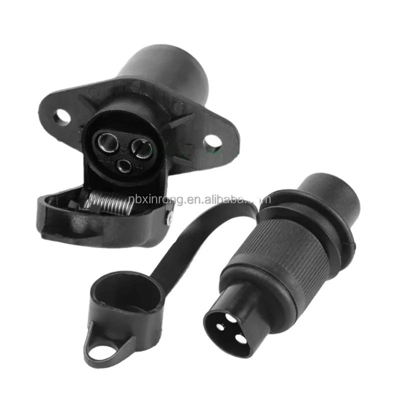 European car 3-hole plug 3-pin socket Trailer adapter Truck interface RV power cord socket connector