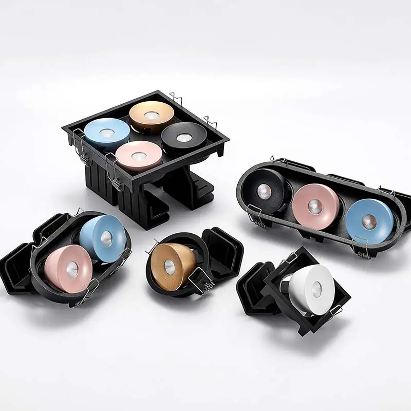 New arrival macaron ceiling LED light 40w four heads COB LED Adjustable downlight CCT 3000k two head living room spotlights lamp