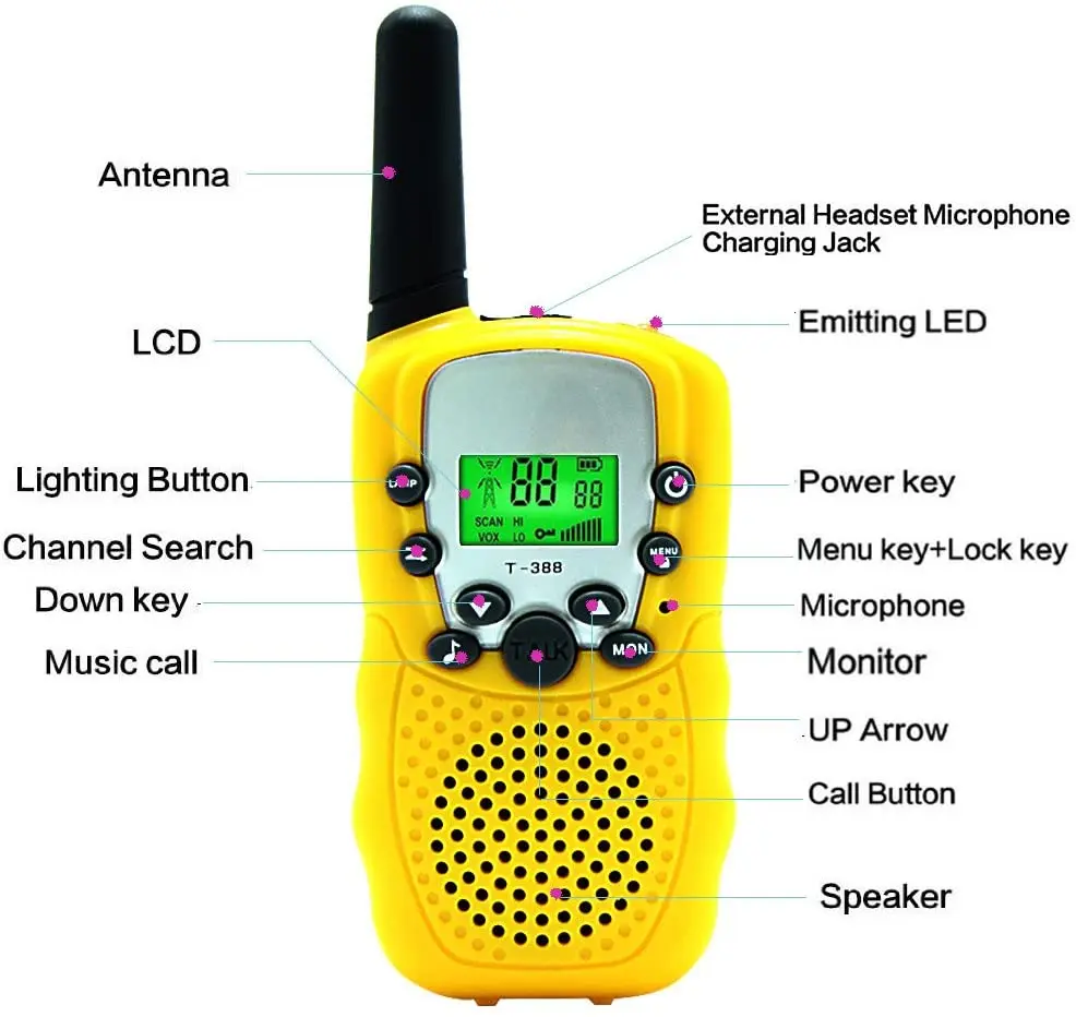 Детские иди и болтай Walkie Talkie “иди два пути радио игрушка для детей 3 км Диапазон 22 канала ручной мини-иди