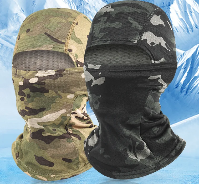 Stock Camouflage Face Mask One Hole Breathable Balaclava Outdoor Sports Climbing Windproof Caps