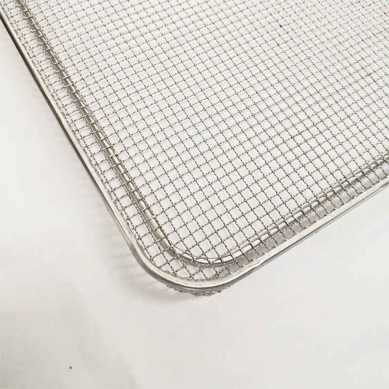 600*400mm , 400*300mm  304 Material Stainless Steel Wire mesh Tray Basket