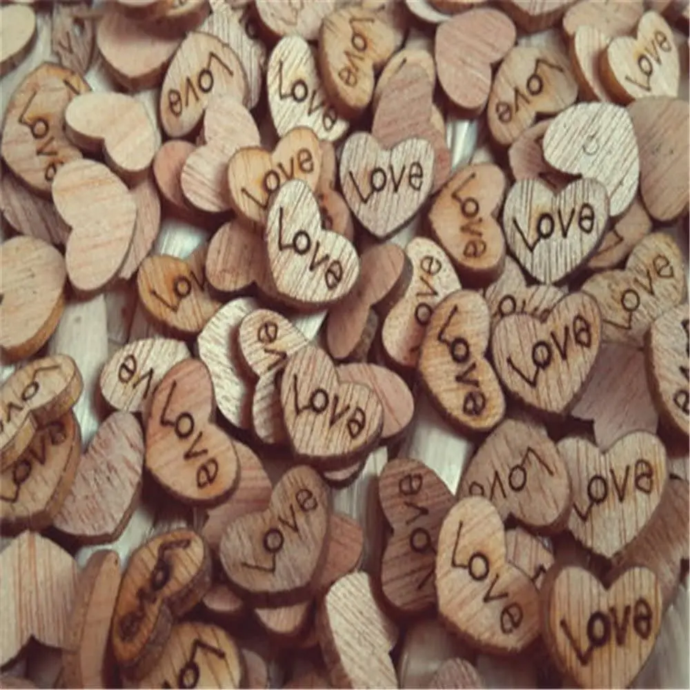 Tailai 500 шт. деревенские деревянные любовь сердце свадебный стол рассеяние украшения поделки натуральное дерево сердце стол Конфетти Дети DIY