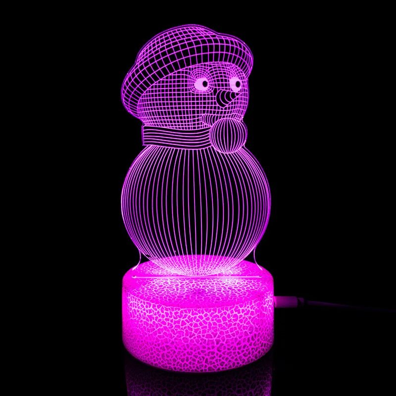 Creative LED Night Lamp Illusion Acrylic Desk Lamp Custom Design 3D 40 Bedroom Light Modern 80 Led Lights Glow in The Dark Notes