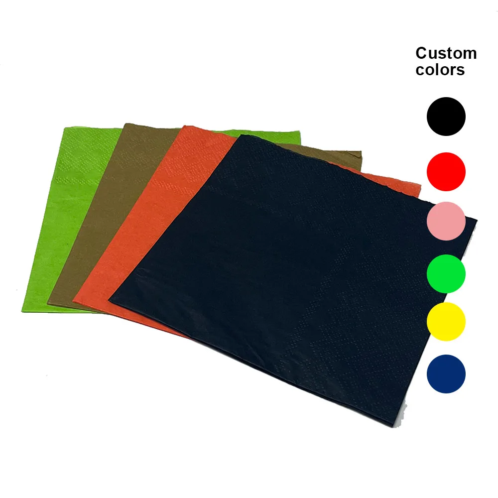 Wholesale premium branded restaurant paper table napkin custom with logo dye color dinner paper napkins & serviettes