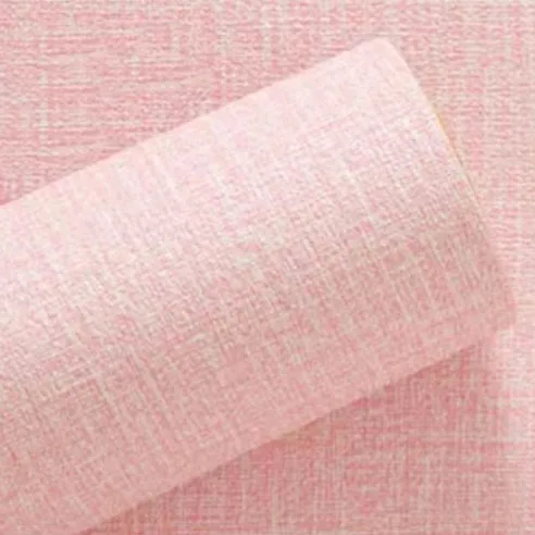 Foam Self-Adhesive Wall Paper Linen Grain Woven Striped Wallpaper For Interior Home Decoration