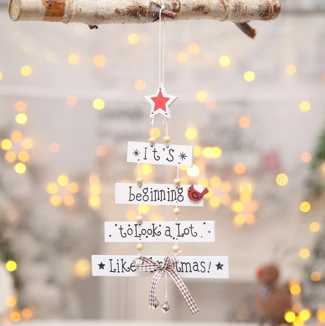 New Christmas Decorative Supplies Christmas Tree shaped Hangers Colorful Letter Hangers Creative Tree Hangers