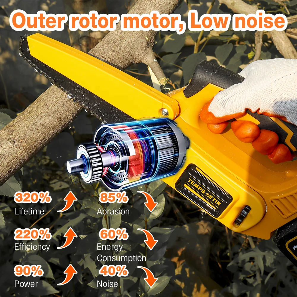 8 inch Brushless Motor Rechargeable Lithium Battery External Rotor Motor Electric Chainsaw