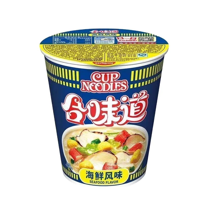 Китайский кувшин Nissin со вкусом морепродуктов, густой суп свежий и сладкий, для офиса, лапша быстрого приготовления, оптовая продажа