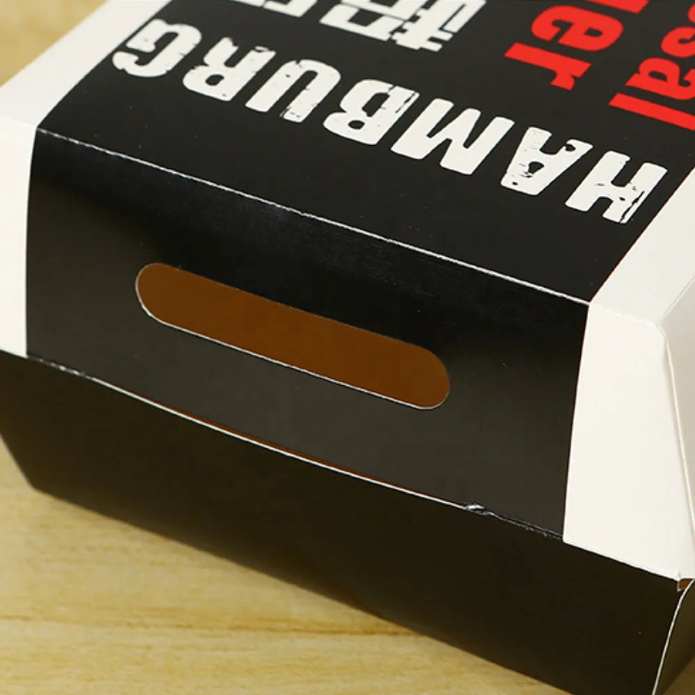 Biodegradable Take Away Food Boxes Food Packaging Hamburger Box Snack Box Square French Fries Fried Chicken Nuggets Carton Paper