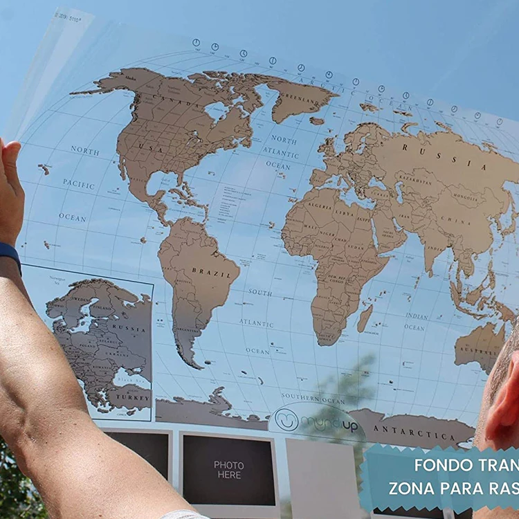 Дорожные по всему миру серебристые и прозрачные акварельные карты мира царапины