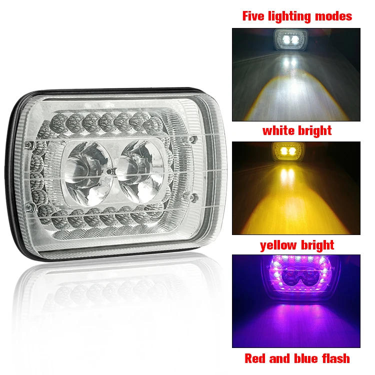 car accessories led lens led fog lights white yellow+colors flashing 7 inch led headlight led lights for motorcycle truck lights