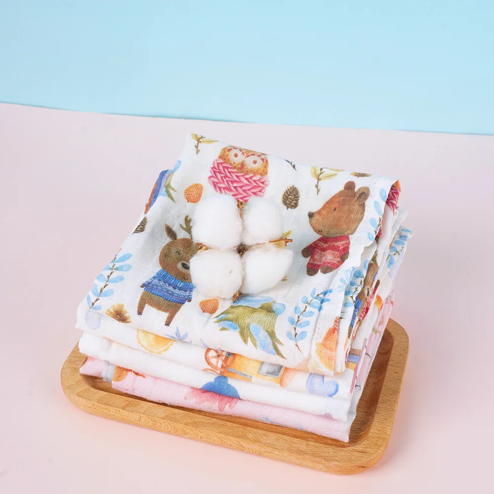 Newborn wraps 70 %bamboo+30% cotton digital printing comfort Baby Muslin Swaddle Blankets