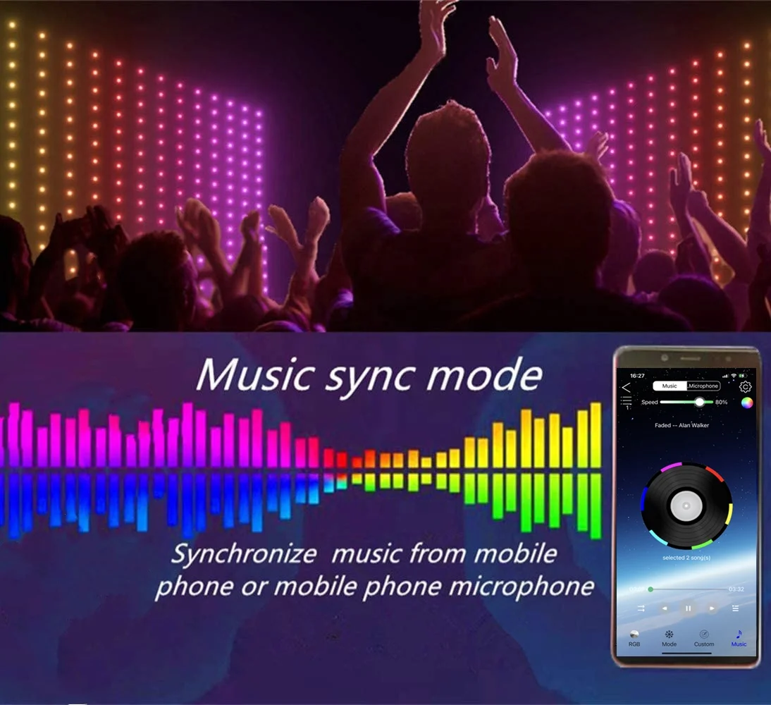 HOT SALE Color Changing Garland  RGB LED String Lights for Outdoor Wedding Party Christmas  with Smart APP Control