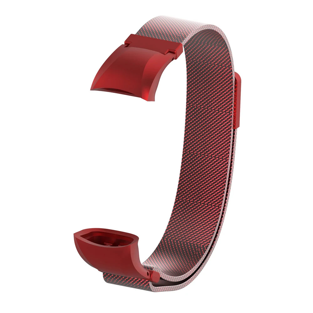 ODM HOLDMI 7083 series factory price red color milanese magnetic SS watch band for HUAWEI honor band 4