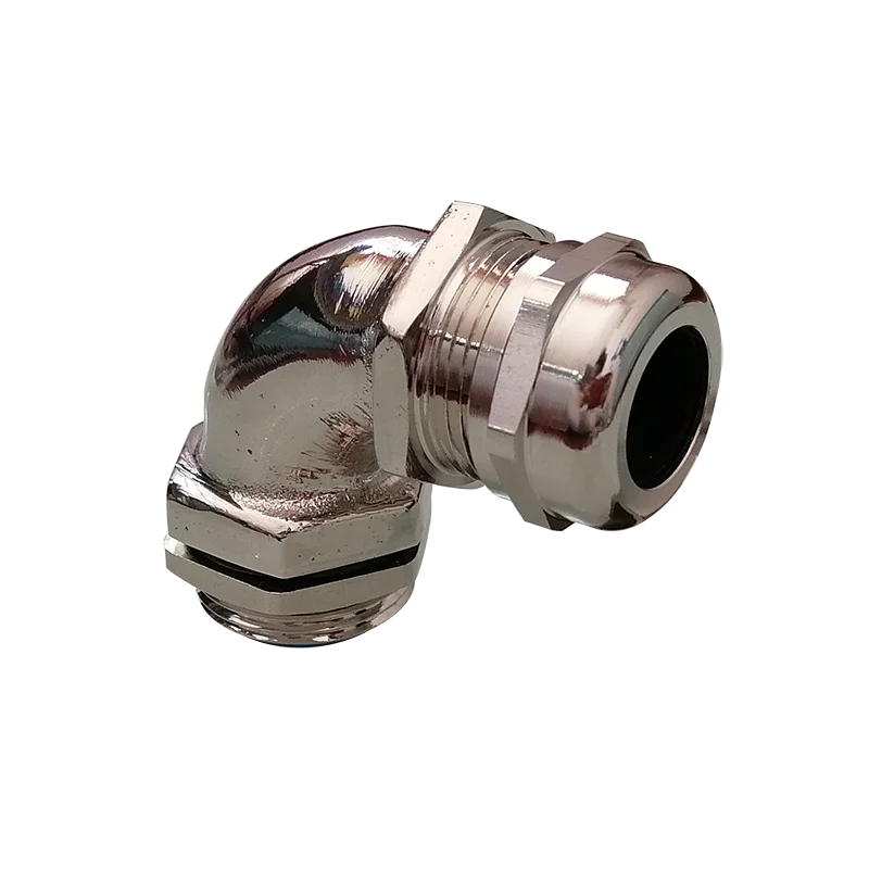 IP68 Nickel plated brass cable gland 90 degree waterproof and dustproof metal elbow cable gland