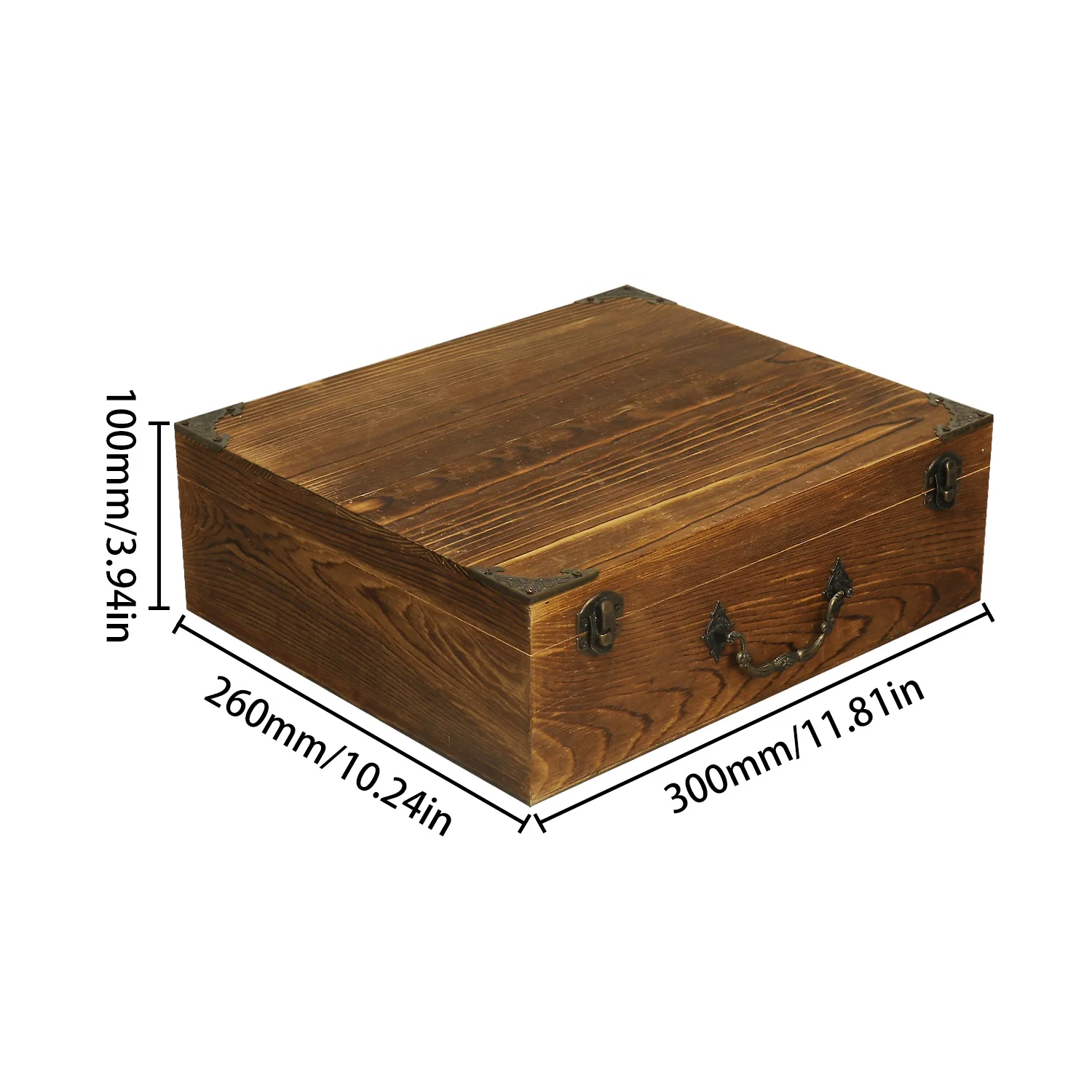 wooden portable storage box Factory personalised creative lockable wooden black storage box detachable