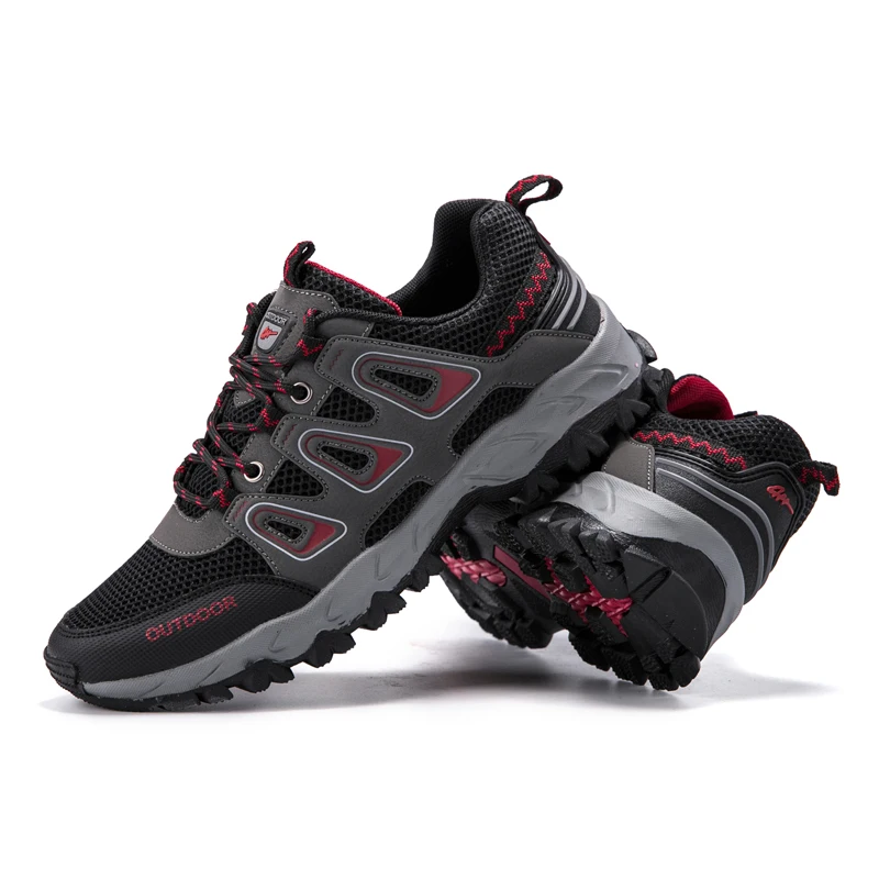 
Hiking Shoes Men Walking Running Sneakers Non Slip Mesh Comfortable Low Heel Boots for Gym Athletic Work Trail Trekking 