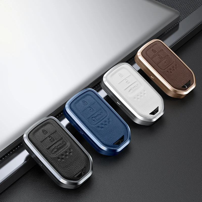 Personality Design Leather Luxury Car Key Case Cover For Honda