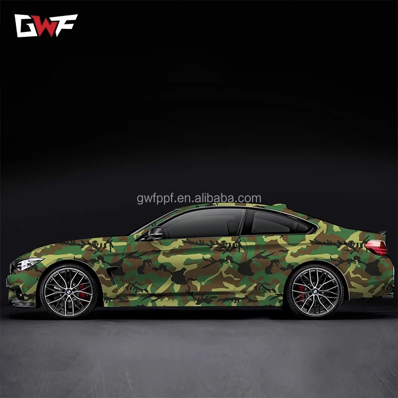 GWF Green Army Camo Camouflage Car Vinyl Film Sticker DIY Motorcycle Automobiles Accessories Decorate Sticker vinilos para autos