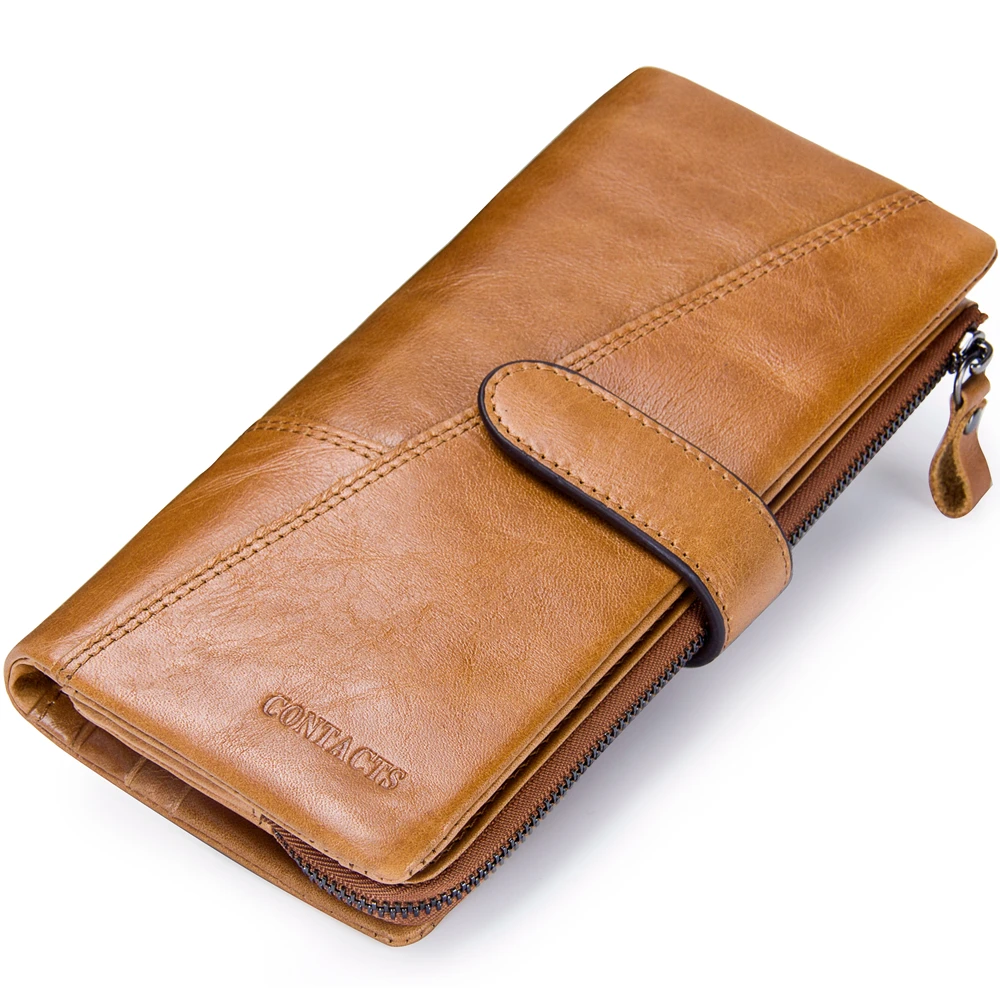 Прямая поставка, оптовая продажа, модный держатель для кредитных карт из натуральной кожи, карман для мобильного телефона, Женский Длинный кошелек с карманом для монет на молнии