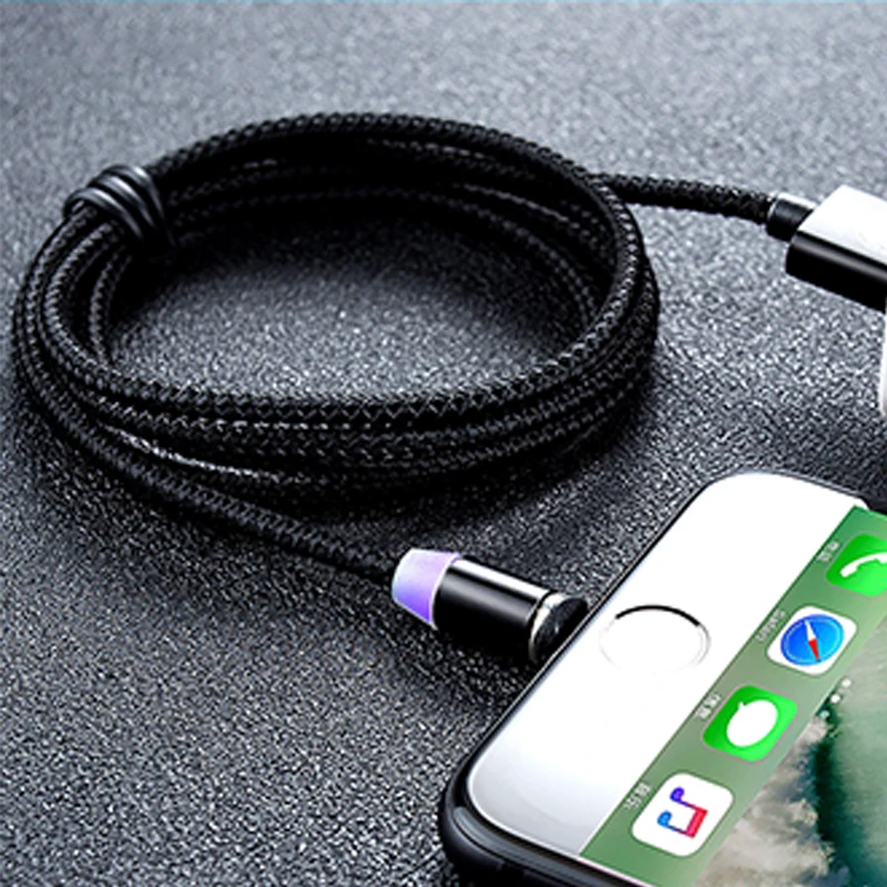 Free Shipping Best Quality Wholesale suction 2.4A Magnet Phone Charger 1M Nylon Led Magnetic Fast Charging Data Cable Micro Usb