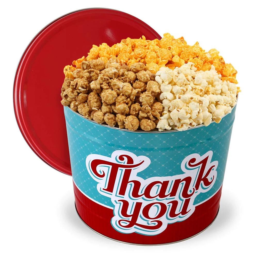 Tin Box Large Gift Storage Tins Metal Recyclable Food Cookie Tins Big Popcorn Snacks