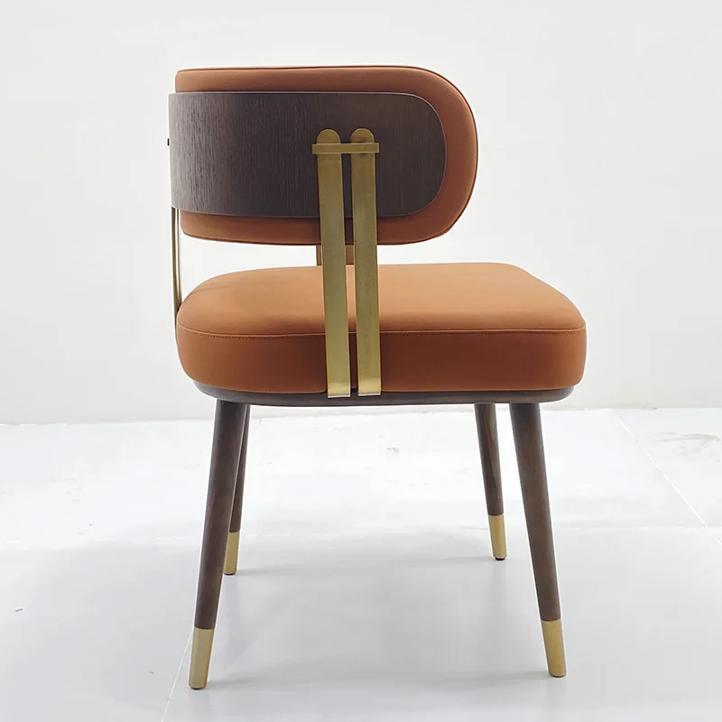 Indoor Modern Luxury Hotel Room 4 Chairs Set Fabric Dinning Wood Chairs Furniture Nordic Style Dining Chair For Restaurant