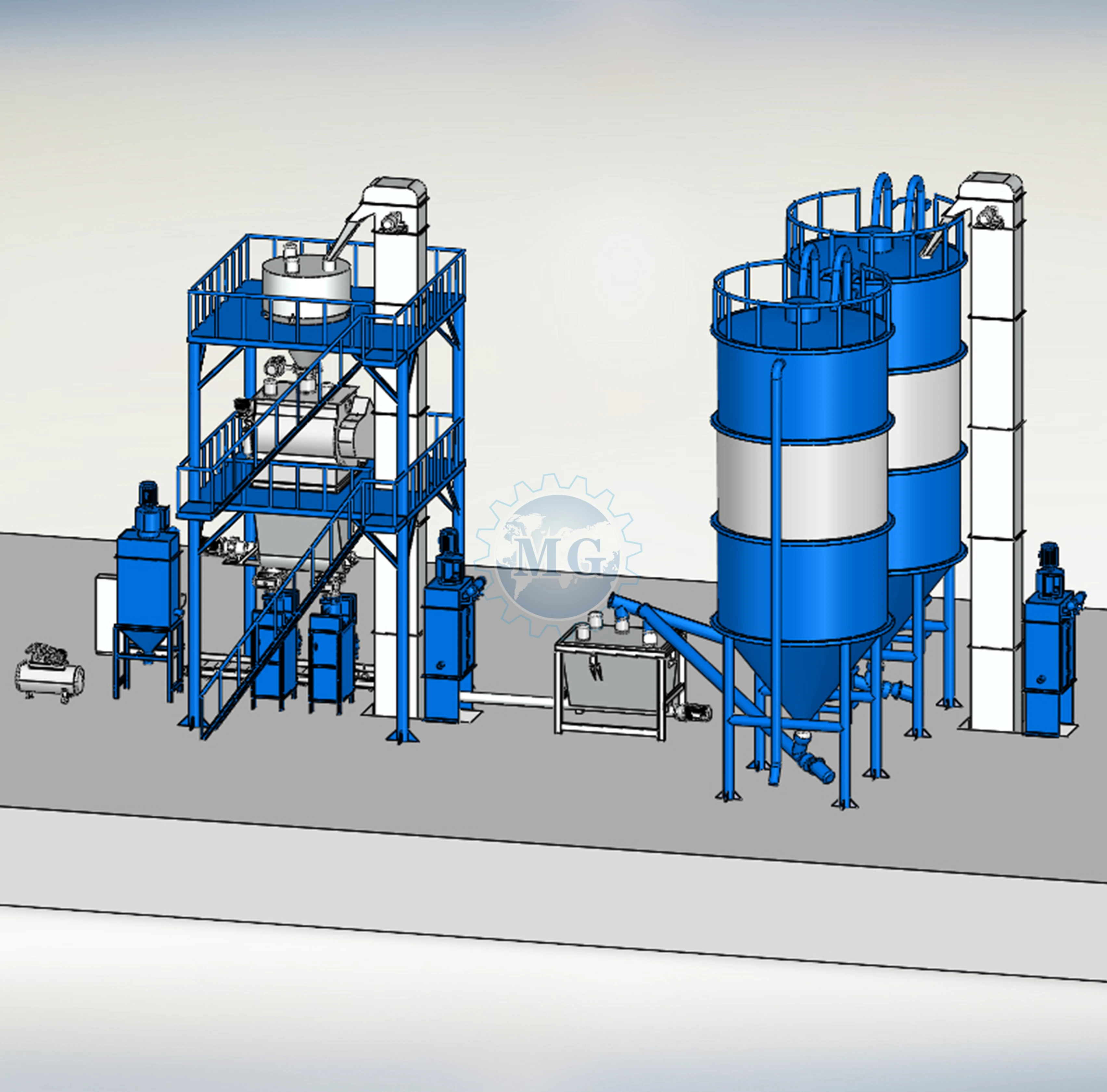 Ceramic Tile Adhesive Manufacturing Plant Wall Putty Mixing Equipment Dry Mortar Machines For Sale