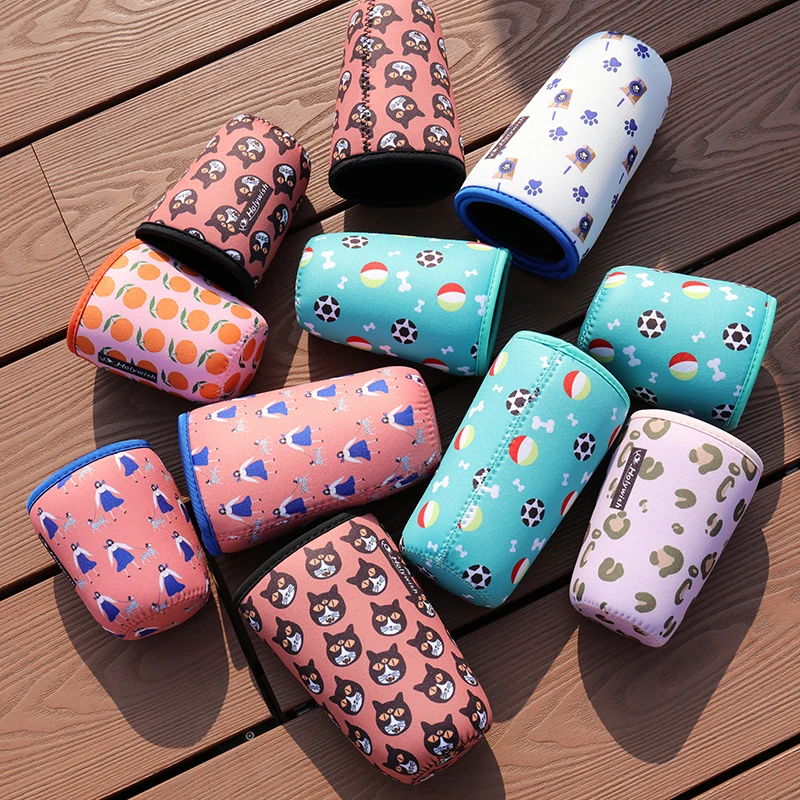 Custom Logo Durable Neoprene Fabric Drinks Milk Tea Coffee Cup Holder Cooler Sleeve Desk