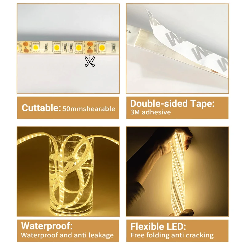 ETL5004879 Approved RF Dimmable High Lumen Efficiency Flicker Free Versatile COB LED Strip Light For Project