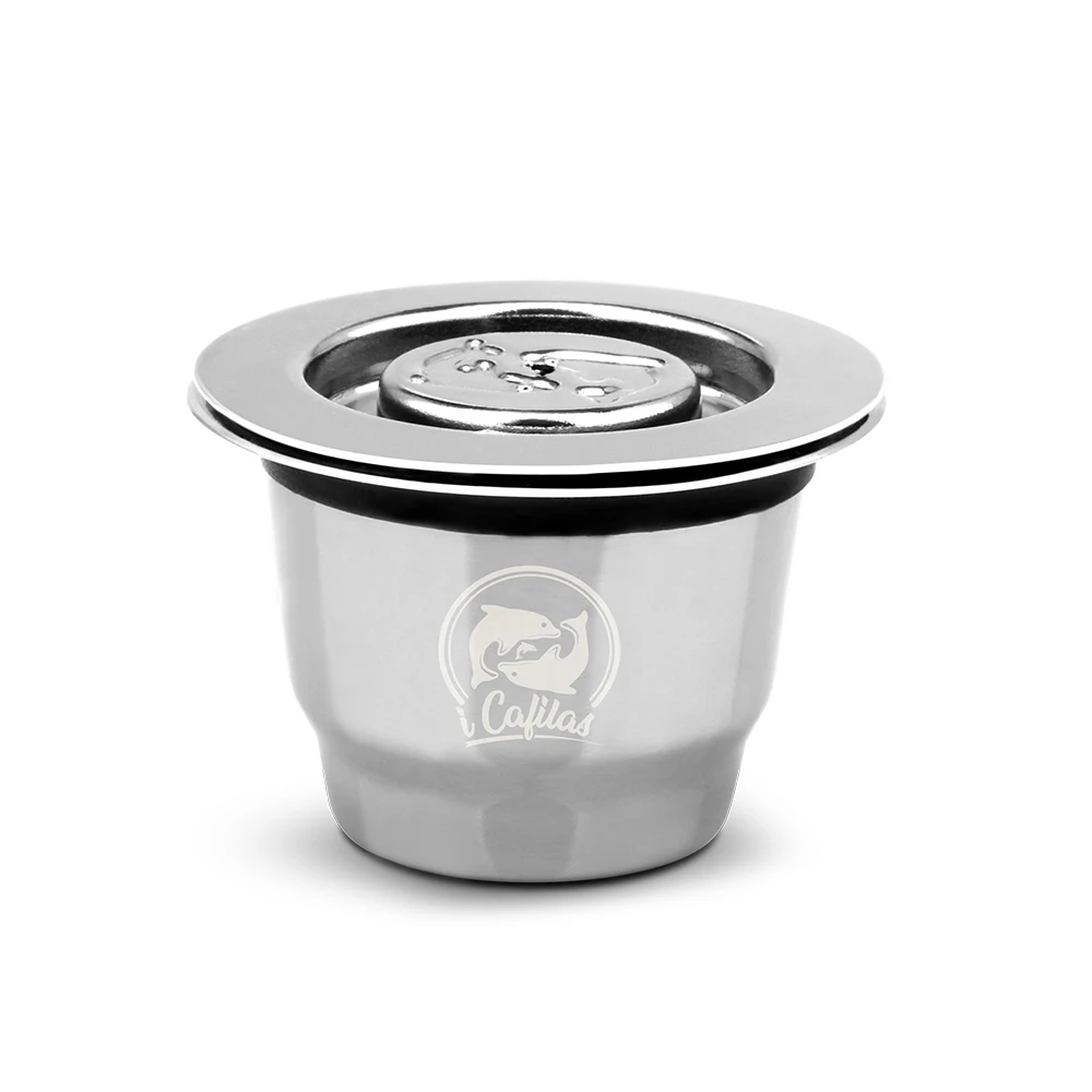 iCafilas New Upgraded Coffee Empty Set Refillable Pod  For espreso Coffee Machine Dosing Ring Tamper Stainless steel Capsule