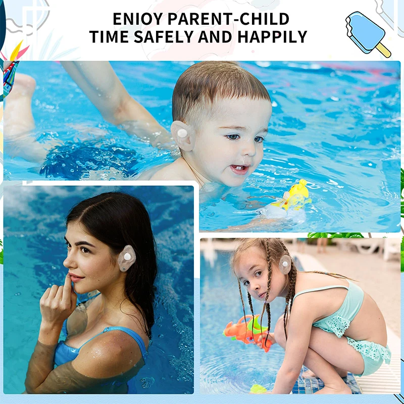 60 Pcs Baby Waterproof Ear Stickers Clear Disposable Ear Covers