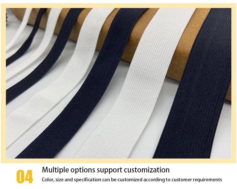 High-quality elastic belt factory direct supply spandex white 0.3-8CM crocheted flat elastic thin soft elastic belt