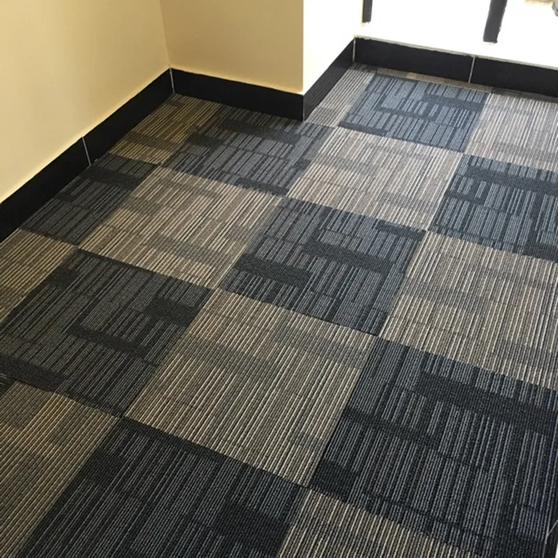 Loop pile tufted Carpet Tiles with soft non-woven backing for commercial Office Hotel