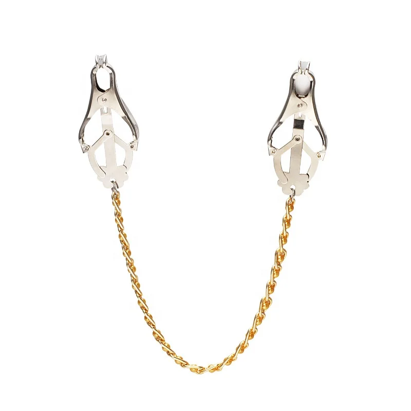 Roleplay BDSM Bondage Gear Nipple Clamp Sex Restraint Breast Clamps Decoration Chain linked Clover Clamps for Fun Play times