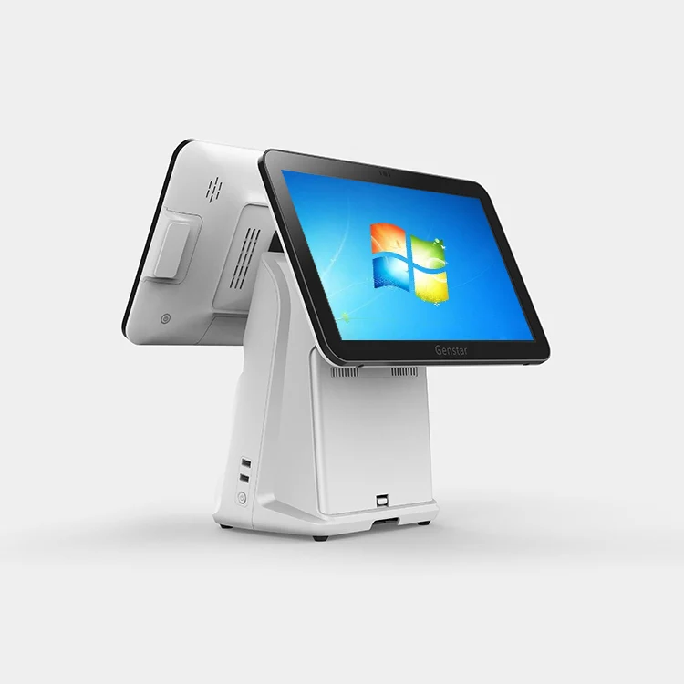
15.6 inch +13.3 inch windows 10 Desktop POS Terminal Touch Dual Screen Electronic Cash Register Machine 