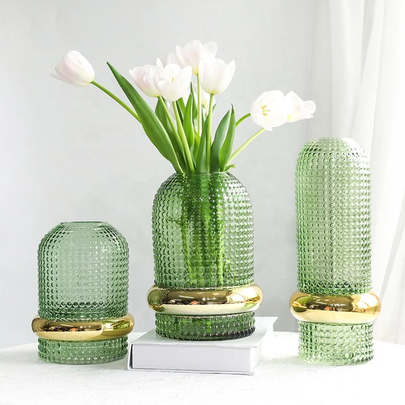 drop shipping ins Green Phnom Penh Transparent Glass Vase Floral Simple Modern Hydroponic Floral artificial flower glass vase