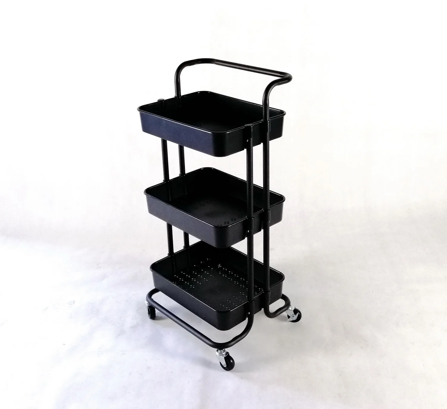 YHN-8473-3 2020 new arrivals strong three-layer metal  storage car holds rack with wheels