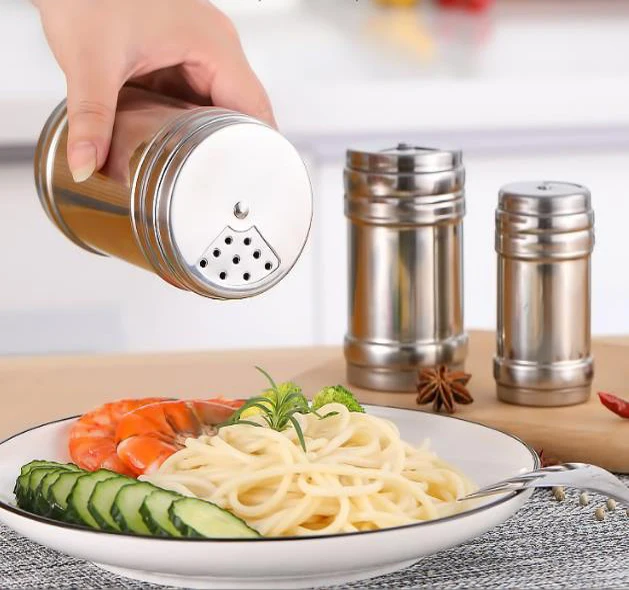 Stainless Steel Salt Pepper Shaker Spice Containers Salt Pepper Bottle For Kitchen Home