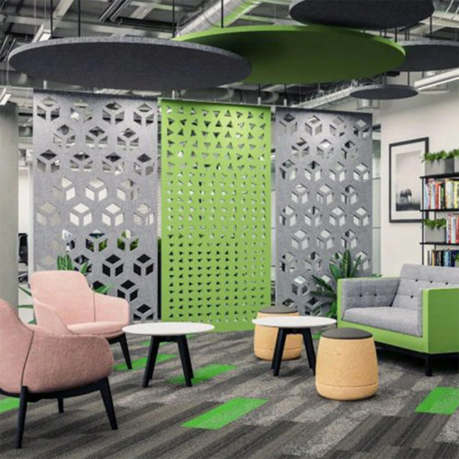 Movable free standing floor office room dividers partition noise sound proof PET felt acoustic wall partition panels factory